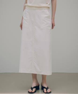 Siyajyu Sist9035 Nylon Half-Banding Skirt_Off-White