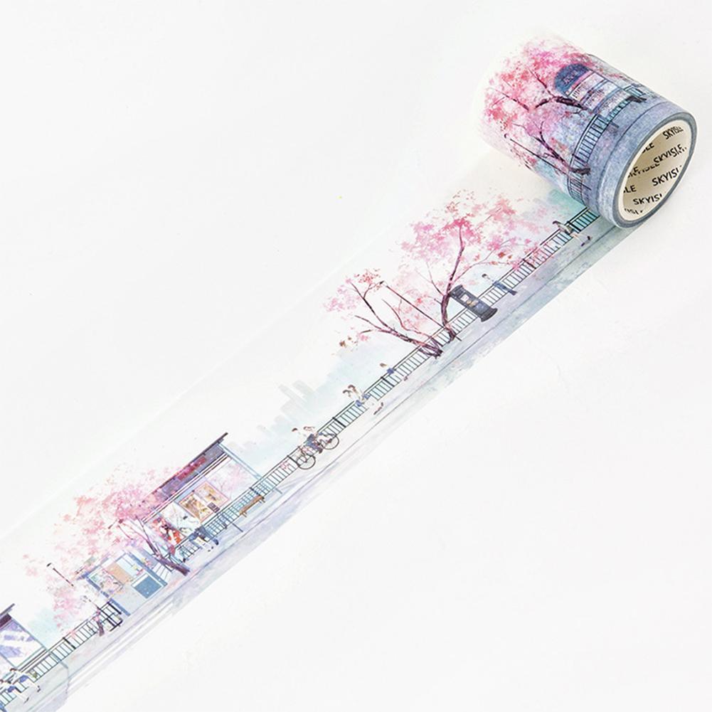 Kreatives Romantisches Kirschblüten Bild Papier Selbstklebeband DIY Dekorationswerkzeuge