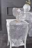 Sirma Velvet Runner Set 5 Pieces For Living Room, French Lace, Wedding, Home Accessories, Grey