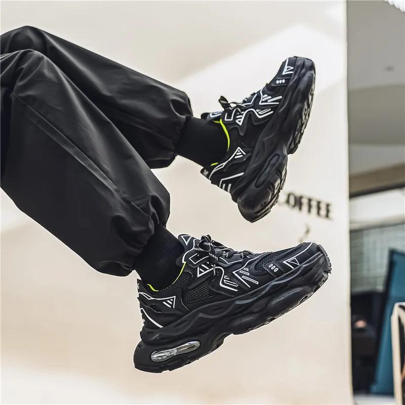 

2024 Новая дышащая толстая подошва, увеличивающая рост, нескользящая и модная повседневная обувь для спорта и отдыха 39 чёрный