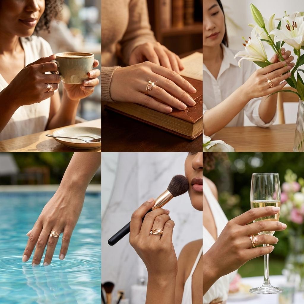 Elegant Tulip Flower Imitation Pearl Rings for Women Light Luxury Inlaid Cubic Zirconia Finger Ring Wedding Party Charm Jewelry