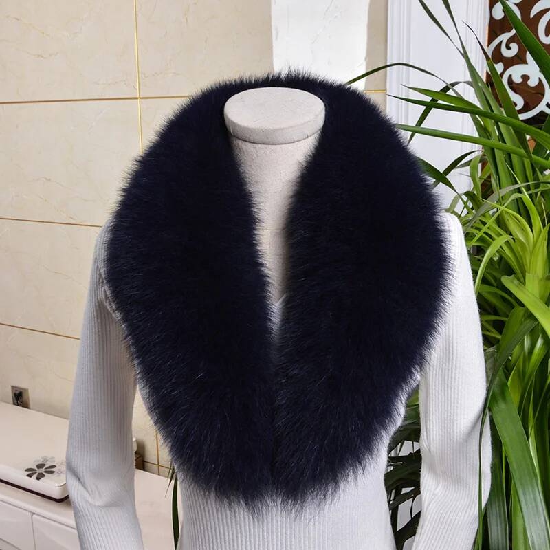 Real Fox Fur Collar For Women Winter Neck Keep Warm Scarves Men Fashion Luxury Genuine Coat Jacket Shawl Big Size