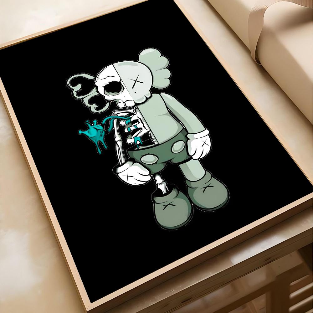 Graffiti Şiddetli Ayıcık Poster Kendinden Yapışkanlı Sanat Su Geçirmez Kağıt Sticker Kahve Evi Bar Odası Duvar Dekoru