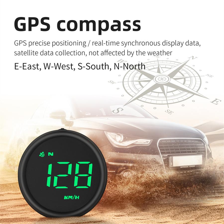 2.6"Car HUD Digital Head Up Display Gauge GPS System Speedometer Speeding Alarm