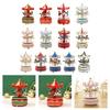 Hand Cranked Christmas Musical Carousels Box Ornament Wind Up Mechanism Music Box Ideal Gift Holiday Festives Decoration