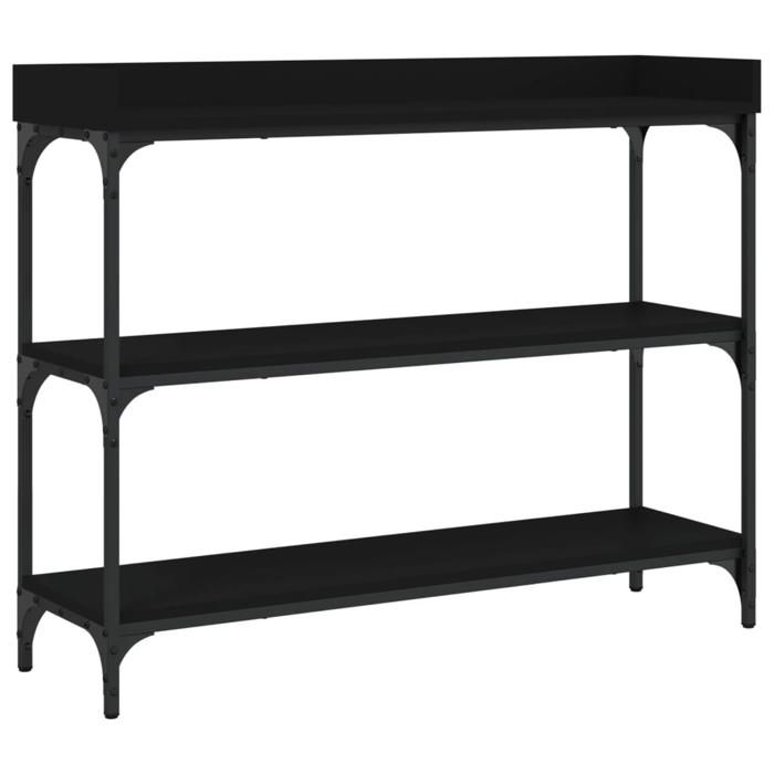 VidaXL Console Table with Shelves Black 100x30x80 Cm 837807