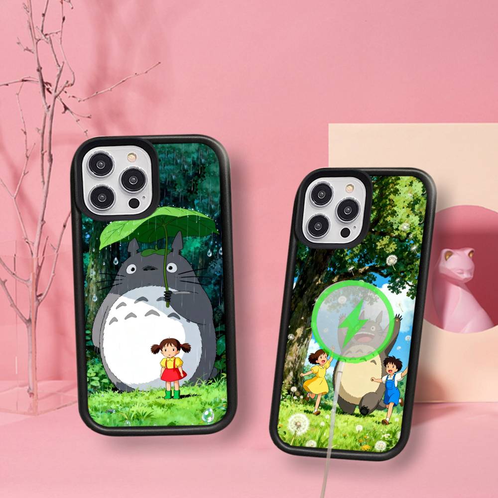 Cute T-Totoroes Magnetic Wireless Phone Case For IPhone 17 16 15 14 13 12 11 Pro Max Plus Mag Phone Cover