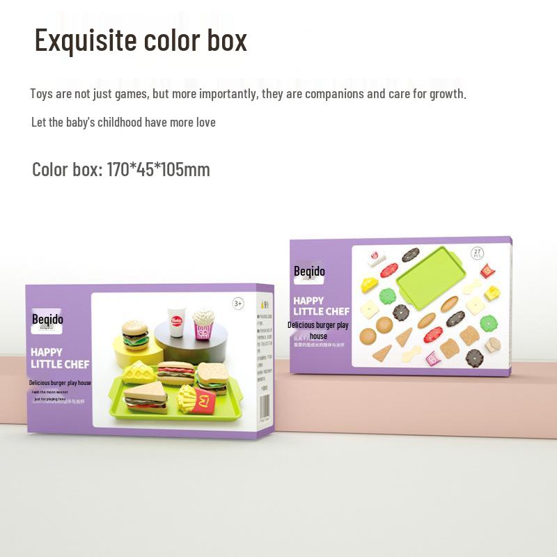 Kids' Play Food Set: French Fries, Cola, Hamburger Shop Simulation for Boys & Girls.