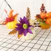 Artificial Halloween Pumpkin Maple Leaves Ornament Potted Fall Harvest Thanksgiving Decorations Miniatures Figurines