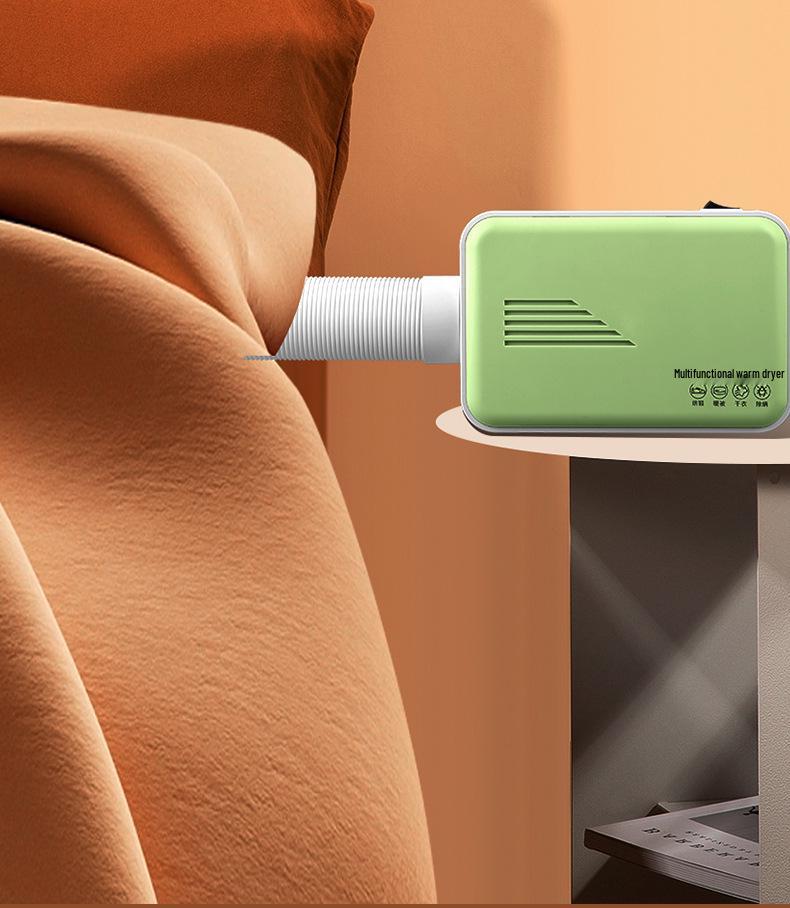 Compact Multifunctional Dryer: Quick Dry for Shoes, Clothes, and Blankets with Dust Mite Removal for Home and Dorm Use.