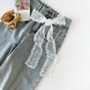 French Lace Lace Waistband Hollow Embroidery Thin Dress Belt Unique Tie Up Belt  Summer Season