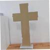 Wooden Cross Ornament - Religious Gift for Christians, Catholic Jesus Cross with Synthetic Resin Base - DD