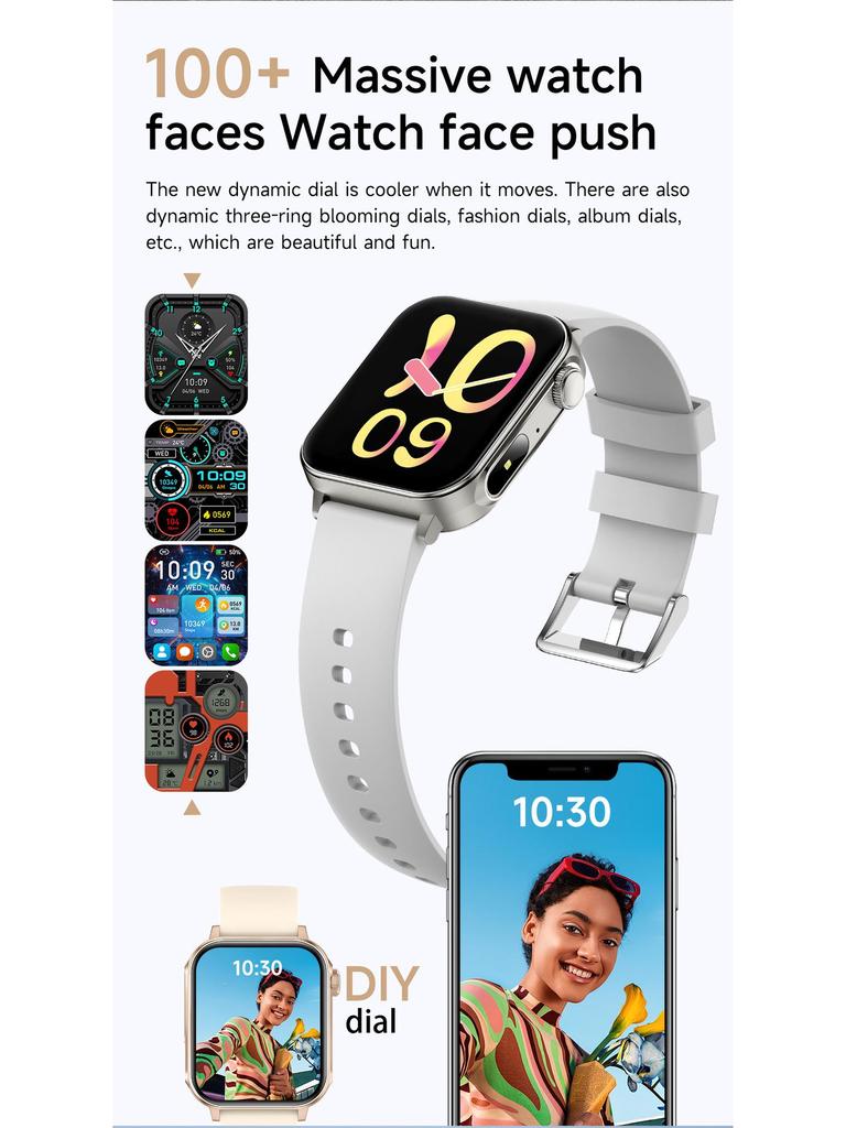 V96 Bluetooth Smartwatch: 1,83"-Bildschirm, Outdoor-Sport, Herzfrequenz- und Blutdrucküberwachung