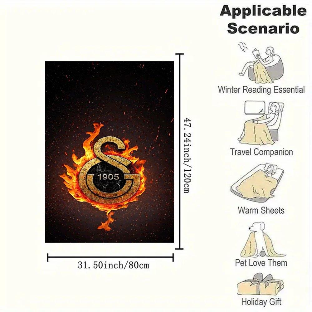 "Flaming '1905' Logo Wall Art Decor"Blanket Flannel Throw Blanket for Sofa, Bed, Travel, Camping, Office, Couch, Chair, And Bed Gift for Chr