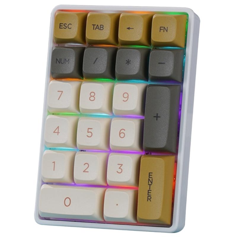 21 Key Numeric Keypad Ergonomic Lightweight Digital Keyboard Corded Bluetooth-compatible 2.4G Wireless Number Keypad