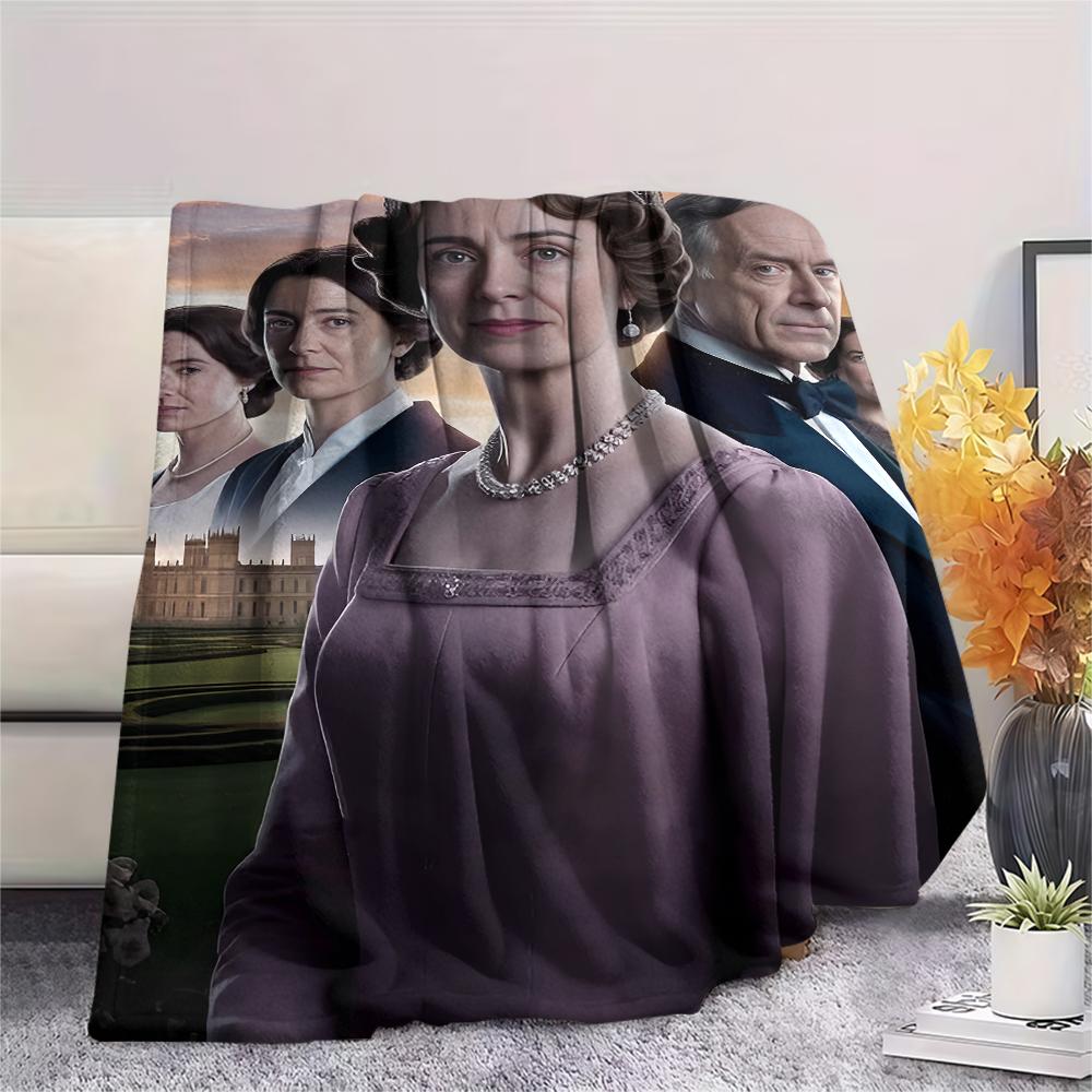 1 Stück Flanelldecke mit Downton Abbey Aufdruck, Hohe Qualität für alle Jahreszeiten, Heimdekoration, Wärme und Komfort, Perfekt für Weihnachtsgeschenke