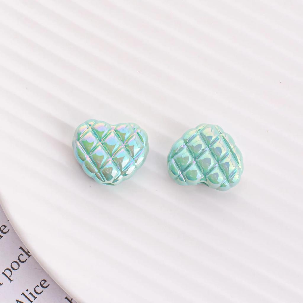 TX07 5Pcs Candy Waffle Pentagram Rhombus Love Pineapple Acrylic Charm Bead Handmade Straight Hole DIY Accessories Trend Bracelet