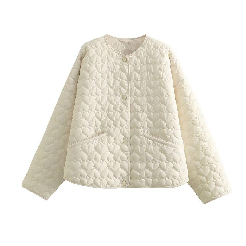 Kaslead Women's Fashion-Style Heart-Shaped Cotton-Padded Jacket