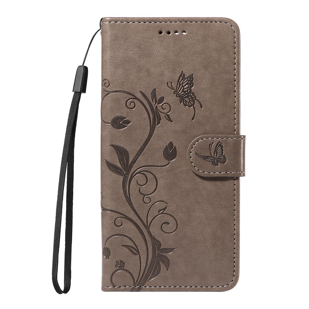 For Honor 400 5G (Global) Stand Case Leaf Shape Magnetic Clasp Leather Phone Cover with Hand Strap