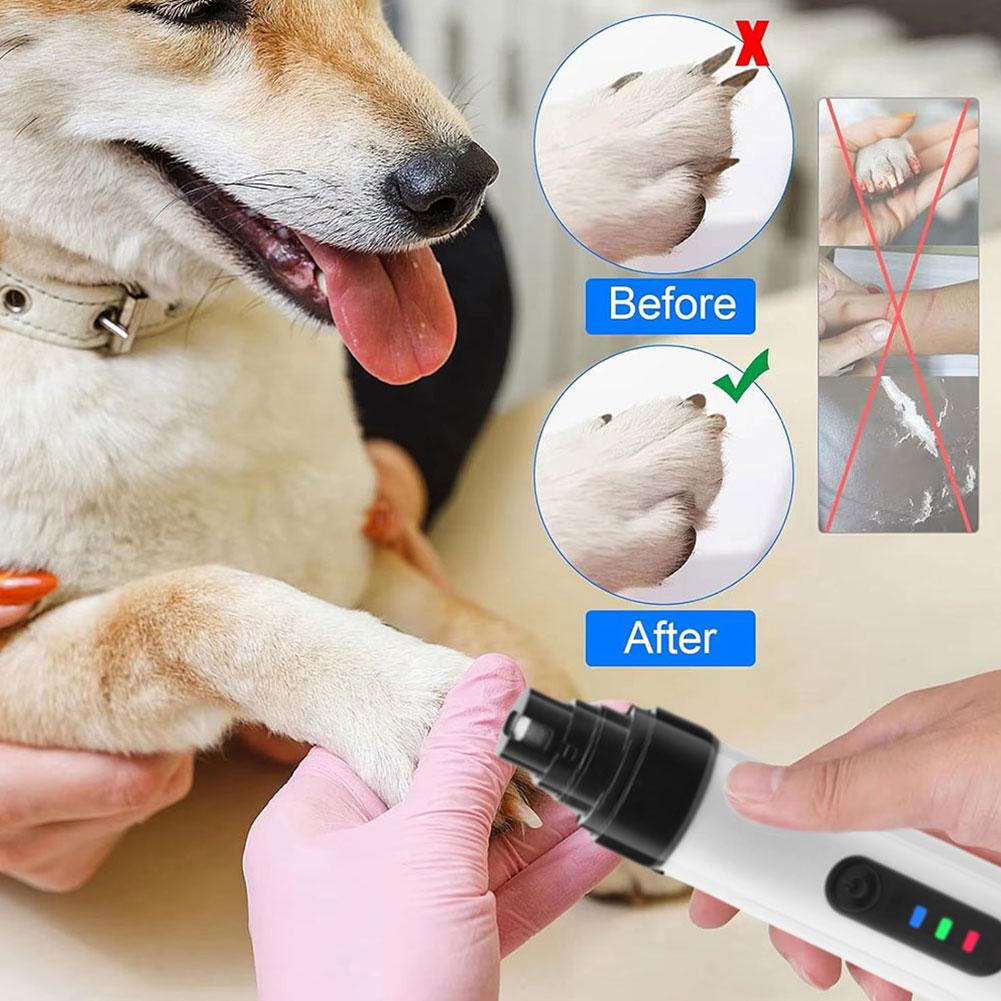 New USB Rechargeable Electric Dog Nail Grinder Clippers for Dog Nail Grinders Pet Quiet Cat Paws Nail Grooming Trimmer Tools