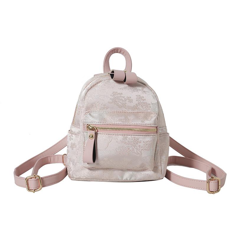 Small Niche Design Chinese Style Embroidered Flower Bag, New Fashionable Backpack for Women's Outdoor Travel, Small Backpack