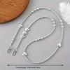 Silver Color Heart-Shaped Beaded Crossbody Phone Chain, Anti-Lost Creative Bag Strap Replacement, Versatile Design for All Occas