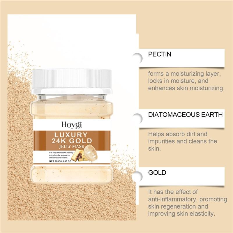 Jelly Mask Powder Hydrating Rose 24k Gold Soft SPA Nourishing Moisturize Peel OFF Facial Revitalizing Crystal DIY Facial Mask