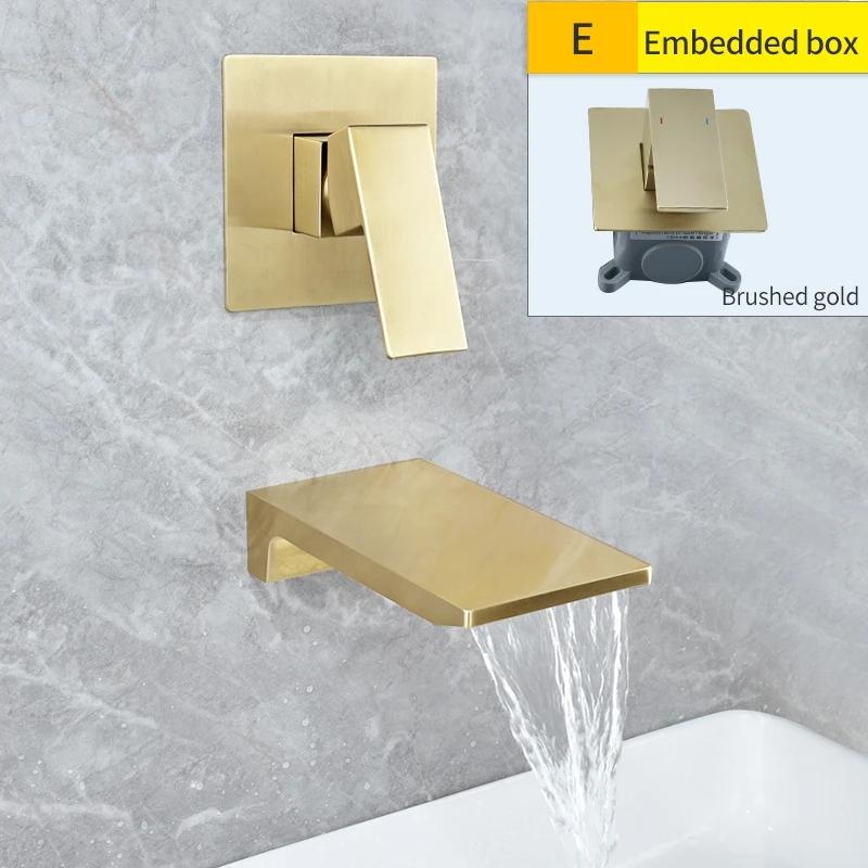 Brass Black Waterfall Basin Tap Chrome Waterfall Bathtub Sink Faucet Single Handle Bathroom Cold And Hot Mixer Tap Faucet