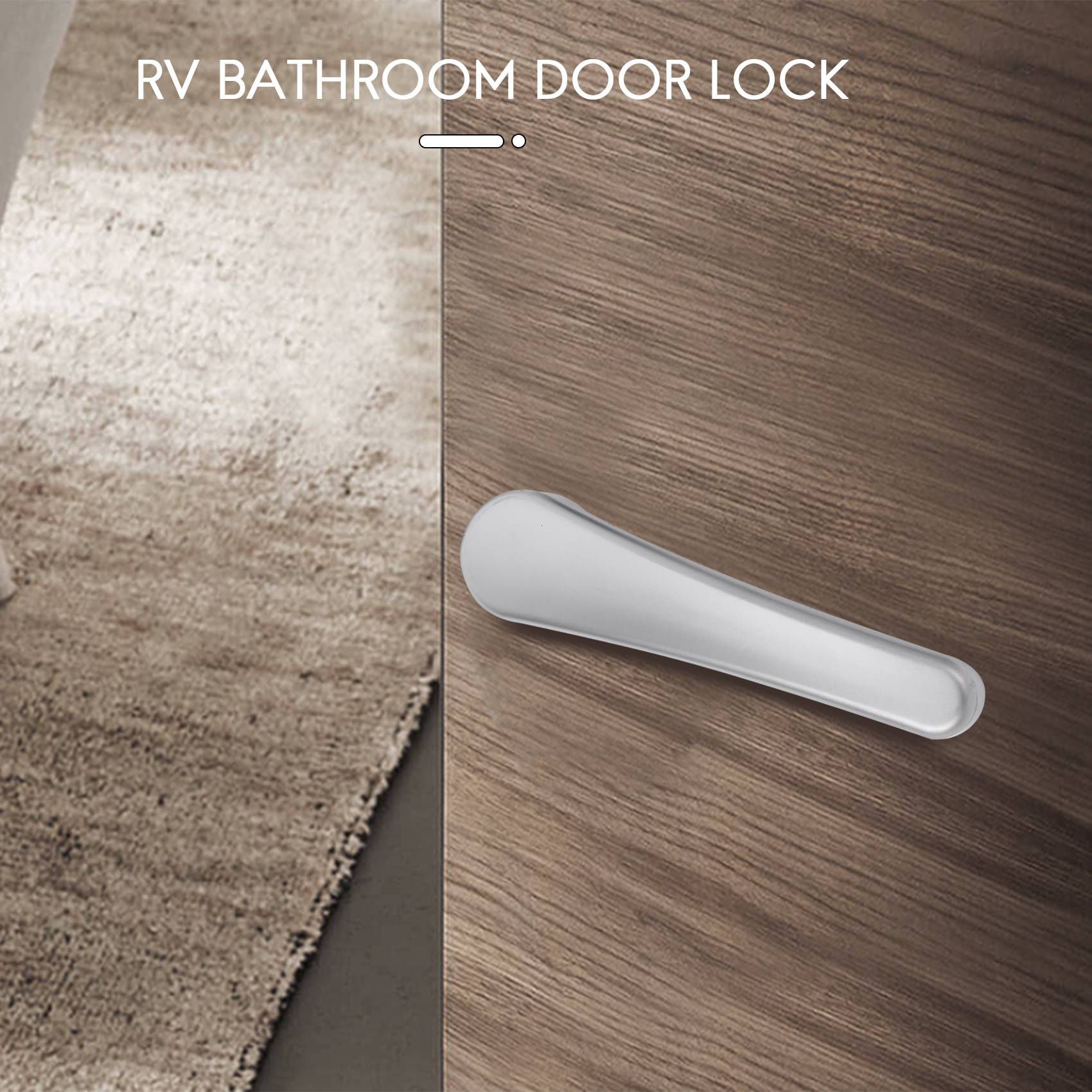 

RV Toilet Door Lock Bathroom Door Lock Caravan Boat Latch Handle Lock RV Accessories-M53K серебряный