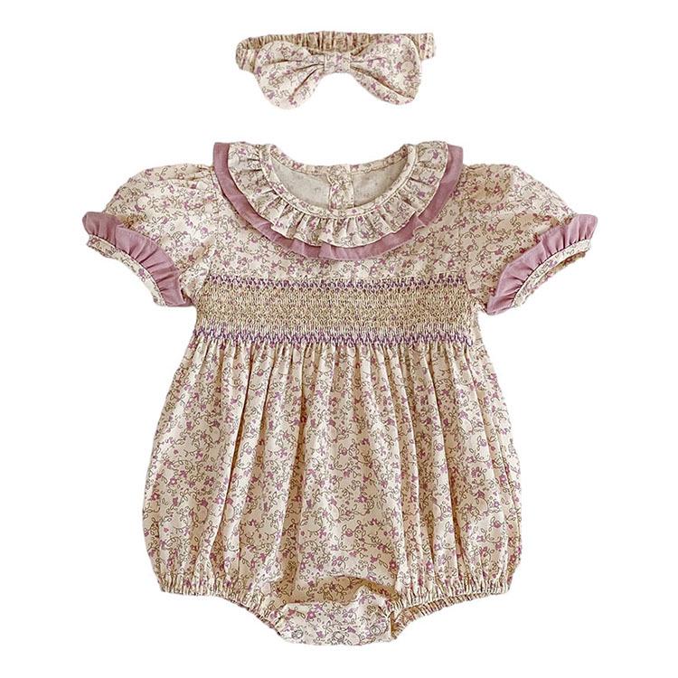 New Summer Korean Style Floral Baby Romper - Lace Princess Dress for Girls