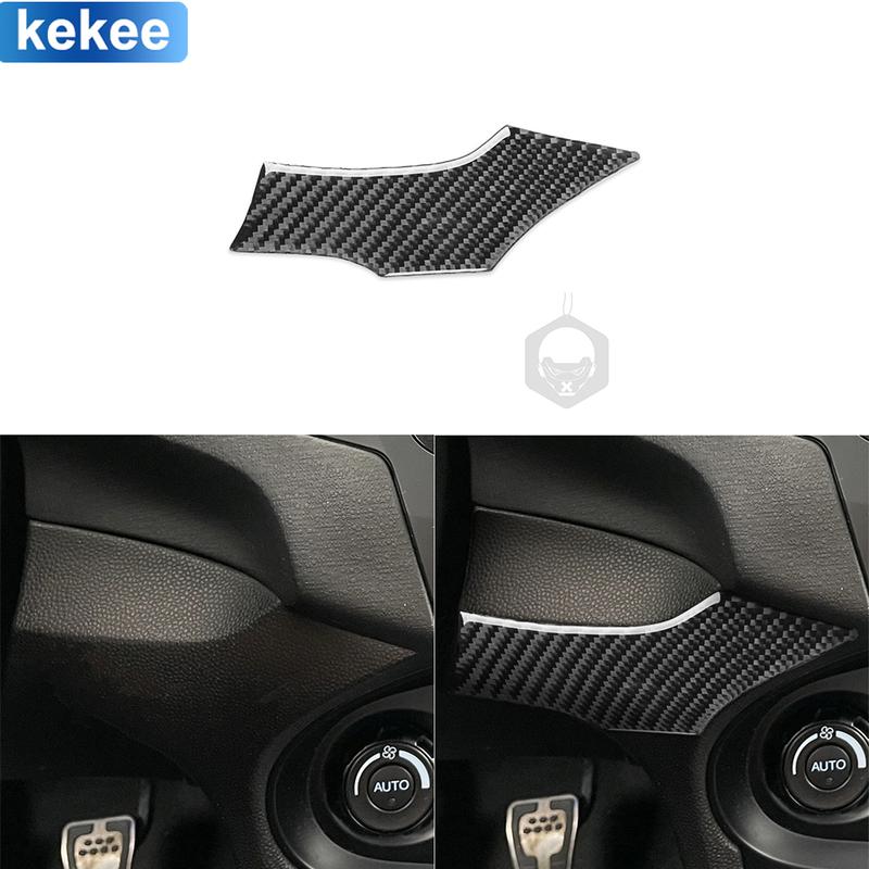 For Ford Fiesta 2011 2012- Real Carbon Fiber Left central control panel Trim Car Interior Stickers Decoration Accessories