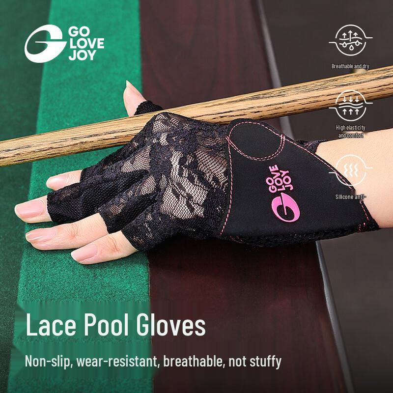 

GOLOVEJOY Women s Lace Half-Finger Billiard & Pool Gloves One Size