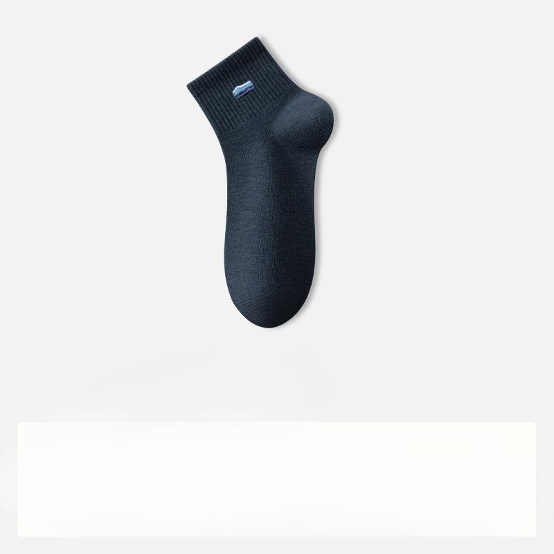 Men's Spring and Summer Thin Embroidered Cotton Deodorizing Sweaty Anti Bacterial Business Tube Socks