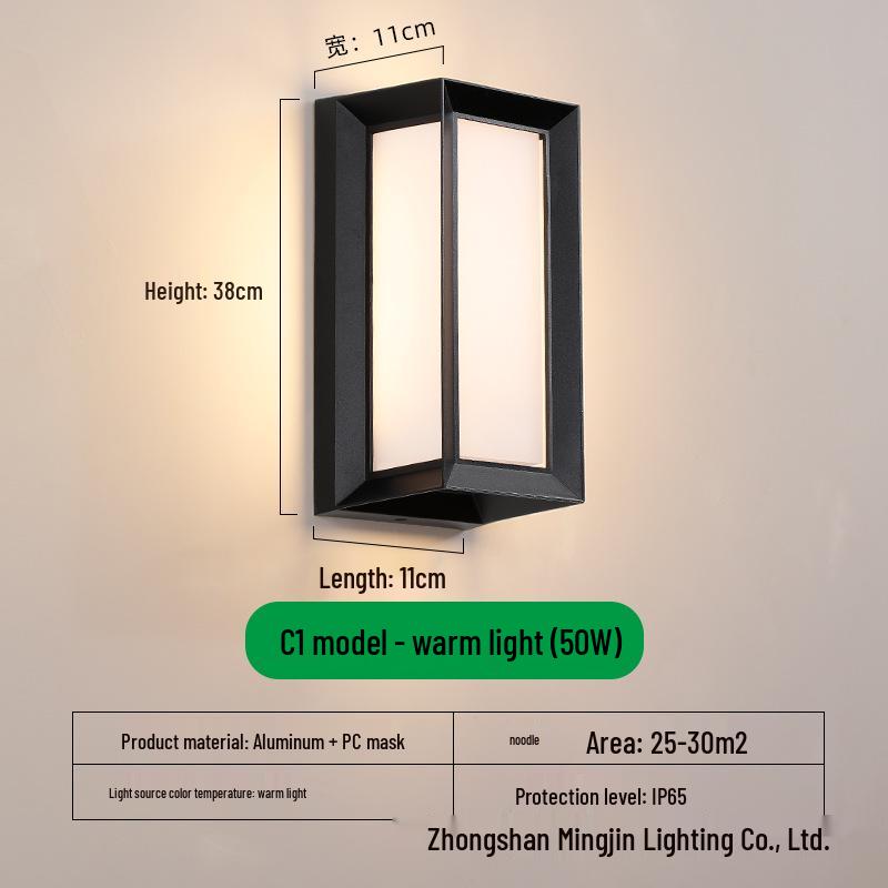 LED Waterproof Outdoor Wall Light for Balcony, Corridor, Courtyard, and Garden