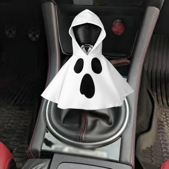 Halloween Ghost Gear Shift Hoodie Funny Car Gear Knob Cover Handbrake Sleeve Spooky Car Interior Accessory