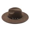 Traditional Ethnic Style Fedora Hat With Suede Fabric And Wide Brim For Winter Wear