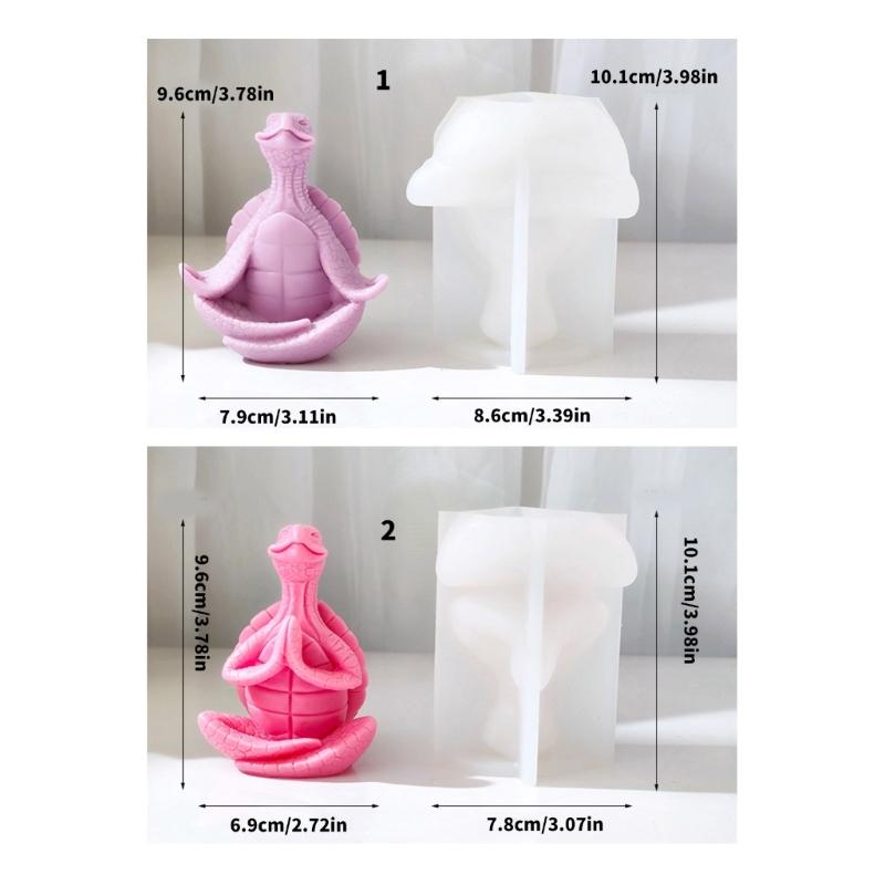 Flexible Silicone Mold Yoga Turtles Shaped Candle Molds Scented Aromatherapys Making Mould Handmade Ornament Mould