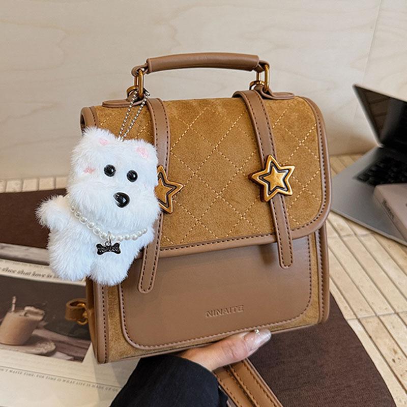 Retro Backpack Women's Fashion Niche Design Student Schoolbag Lightweight Travel Backpack Multifunctional Messenger Bag
