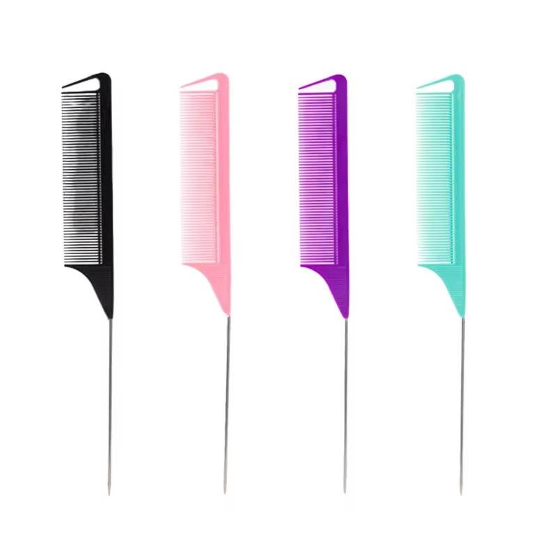 Pro Pointed Tail Salon Hairdressing Hair Styling Anti-static Comb Hair Brush Steel Needle Pin Rat Tail Combs Barber Accessories