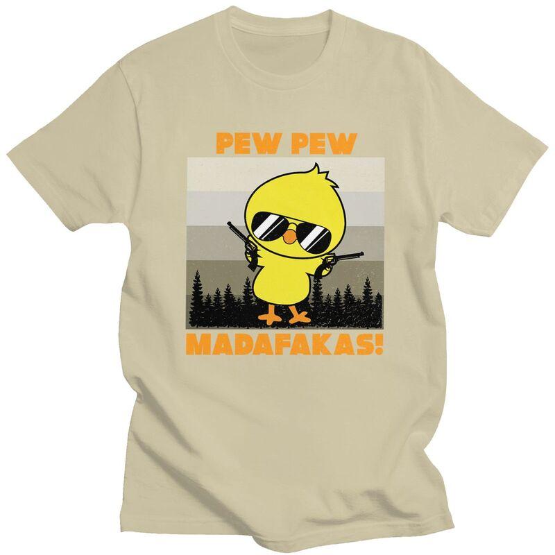 Custom Vintage Pew Madafakas Duck Tshirts for Men Short Sleeves Leisure T Shirt Fashion Tshirts Pure Cotton Tee Gift
