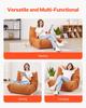 SucceBuy Bean Bag Chair L-Shaped Beanbag Chair W/ Soft Armrest & Storage Pocket 25D Memory Foam Filled Idea for Bedroom Playroom