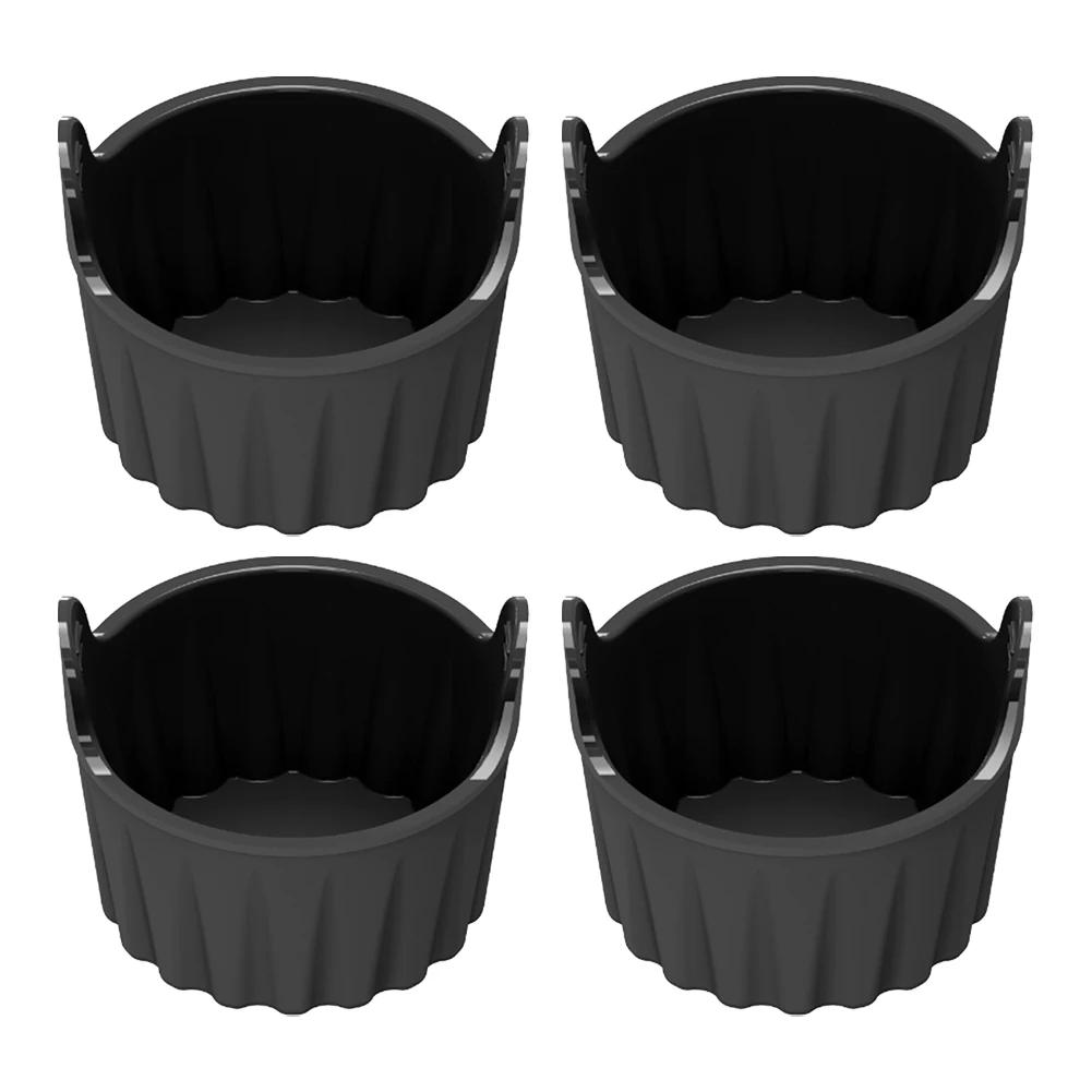

Baking Desserts Air Fryer Ramekins Baking Muffins Baking Tools For Cupcakes Easy-to-Use Lift Handles Food-Safe Silicone чёрный