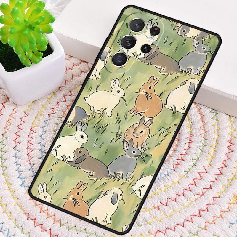 Cute Bunny Rabbit soft Phone Case for Samsung Galaxy note 10 pro S26 Ultra S23 S24 FE S25 S21 S22 PLUS shockproof Cove
