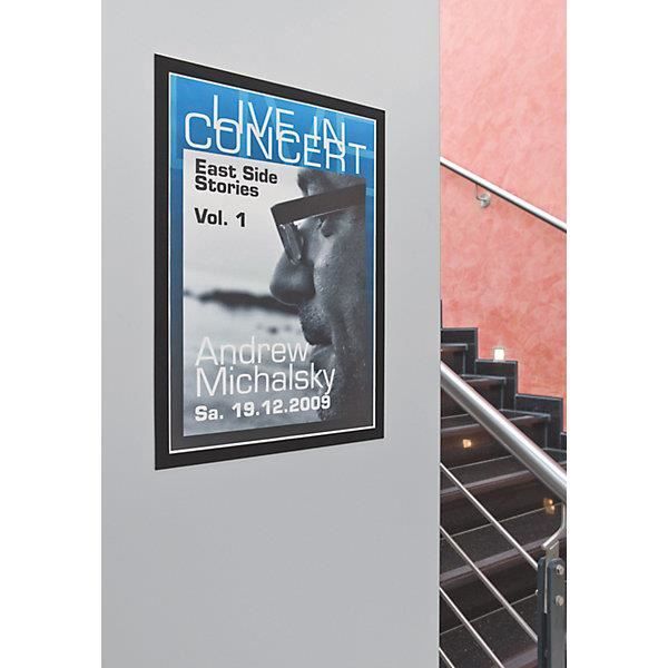 Cadre d'information - Durable - A4 - Noir - Lot de 10 - Autocollant