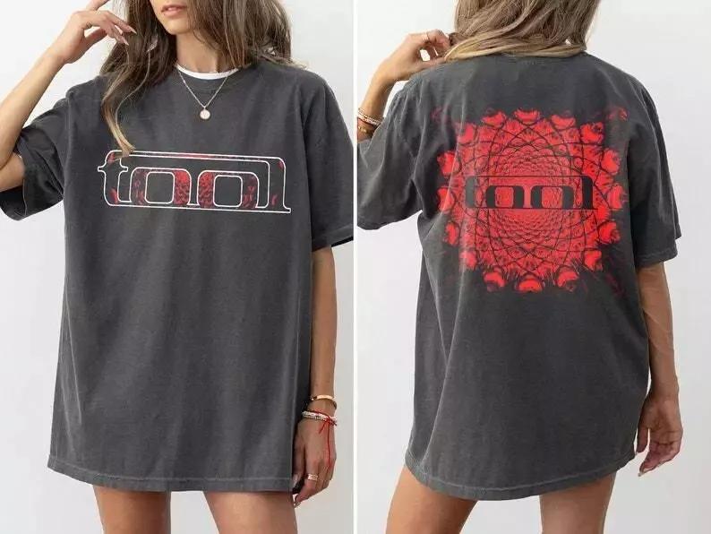 

Grunge Band Gift Graphic Short Sleeve Shirt Unisex Men Women Summer Distressed Tool Band Unisex Shirt Tool Logo T-Shirt S