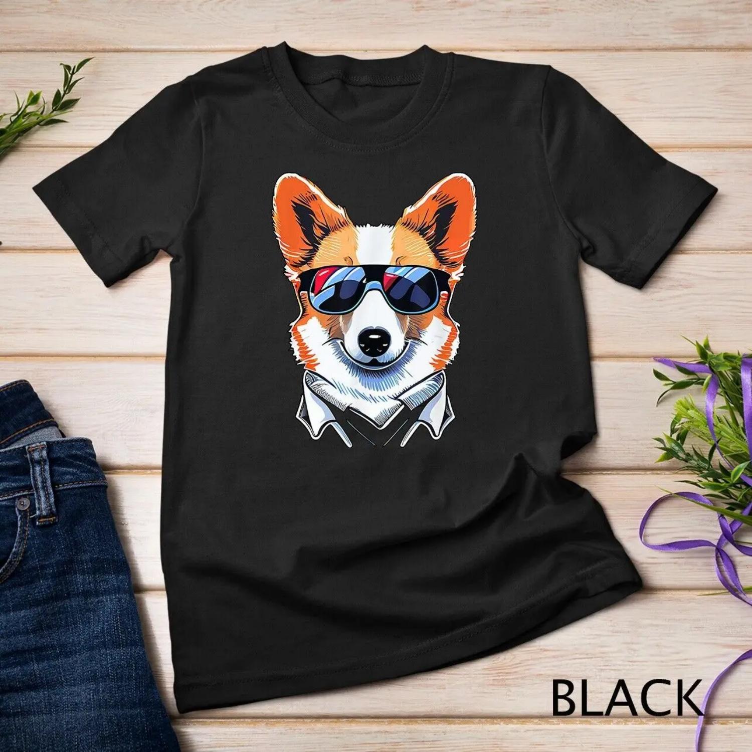 Funny Cute Corgi Cool Pembroke Welsh T Shirt S чёрный
