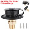 For Camper RV Water Inlet Replacement RV City Water Inlet RV White City Water Fill Inlet Flange with Check Valve Brass