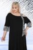 Damen Übergröße Kleid Plus Size Asymmetrischer Schnitt Viskose Lycra Kleid mit Zebramuster und Schulterdetail