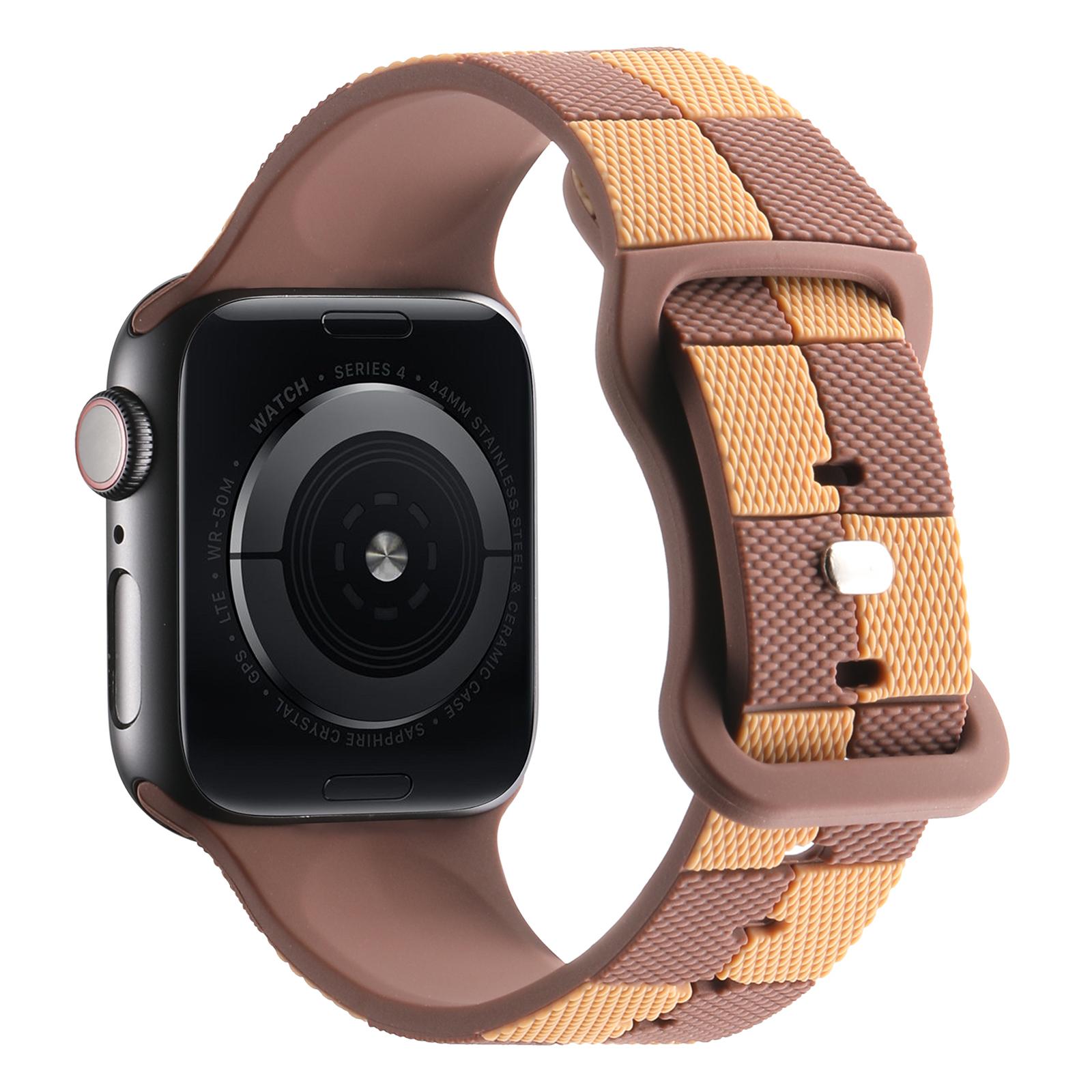 

KALEBOL Strap for Apple Watch Series 10 46mm/Ultra 2 Ultra 49mm/9 8 7 45mm/SE (2023) SE (2022) SE 6 5 4 44mm/3 2 1 42mm Silicone Band Brown
