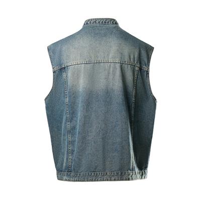 Men Denim Vest Vintage Biker Sleeveless Cowboy Jacket Spring Summer Single Breasted Slim Fit Casual Waistcoat Male M-3XL